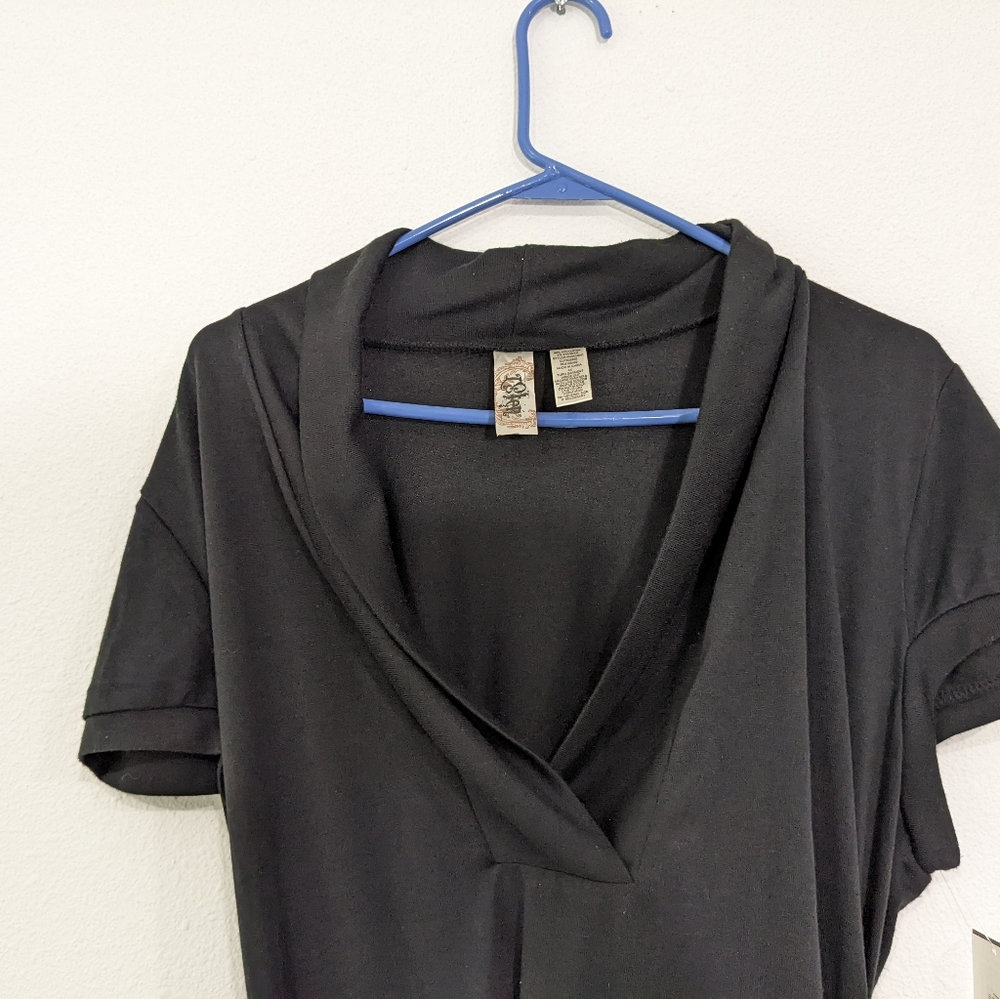 L8ter Black Belted Top, Women's 3x - Picture 4 of 10
